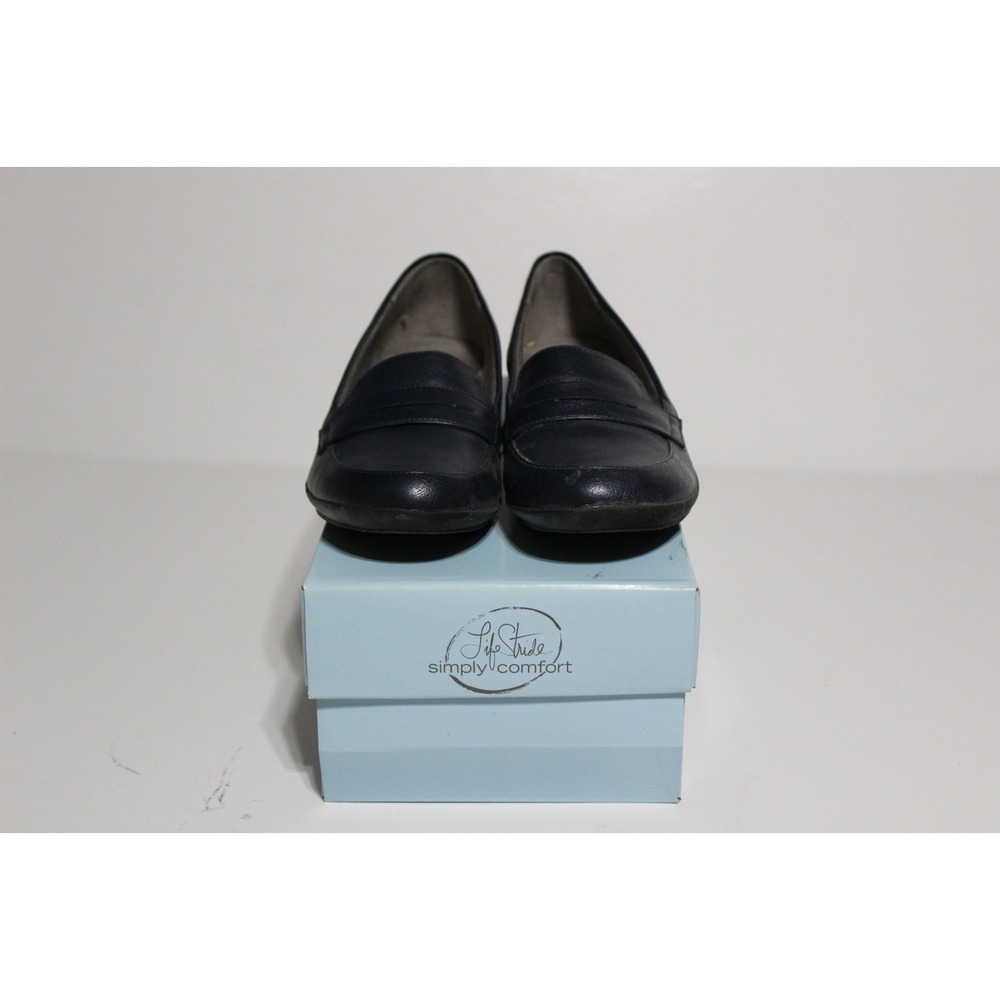 LifeStride Mala Navy Penny Loafers Simply Comfort Wedge Shoes 8.5 M F1182S1400